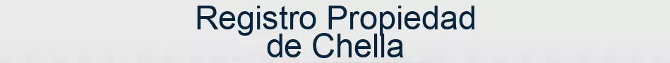 Registro Propiedad de Chella