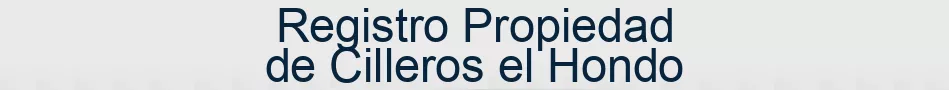 Registro Propiedad de Cilleros el Hondo