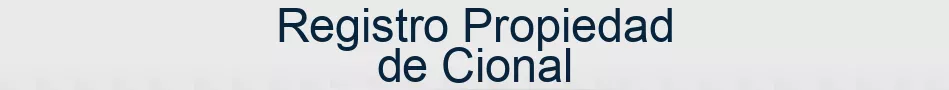 Registro Propiedad de Cional