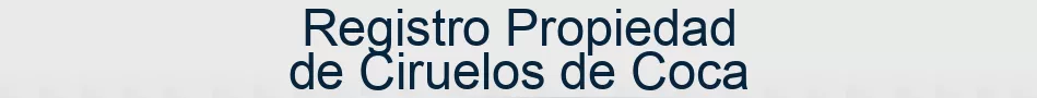 Registro Propiedad de Ciruelos de Coca