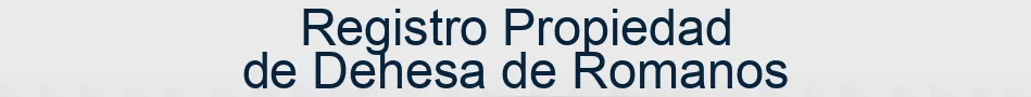 Registro Propiedad de Dehesa de Romanos