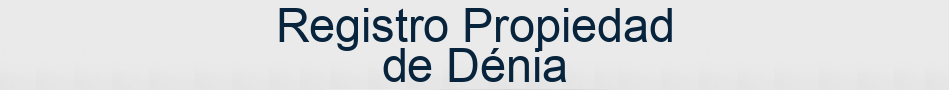 Registro Propiedad de Dénia