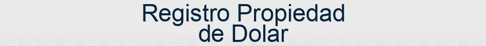 Registro Propiedad de Dolar