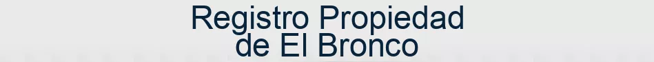 Registro Propiedad de El Bronco
