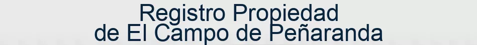 Registro Propiedad de El Campo de Peñaranda