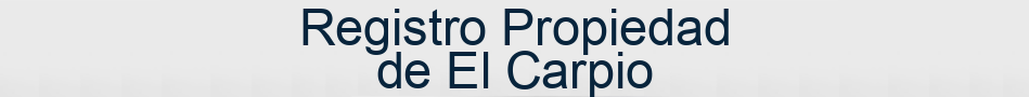 Registro Propiedad de El Carpio