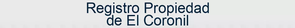 Registro Propiedad de El Coronil