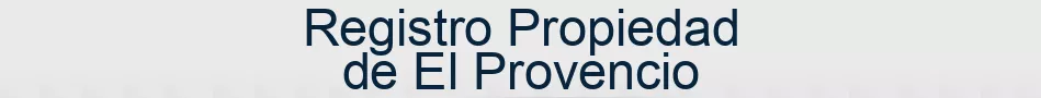 Registro Propiedad de El Provencio