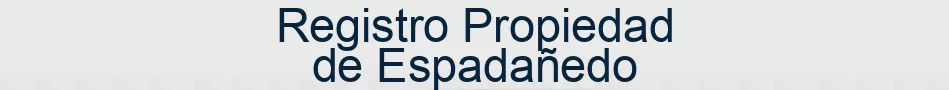 Registro Propiedad de Espadañedo