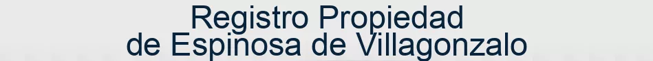 Registro Propiedad de Espinosa de Villagonzalo