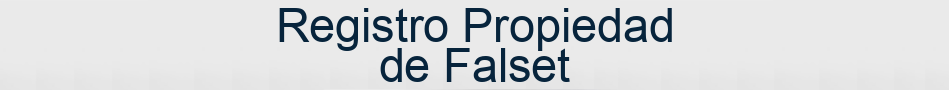 Registro Propiedad de Falset