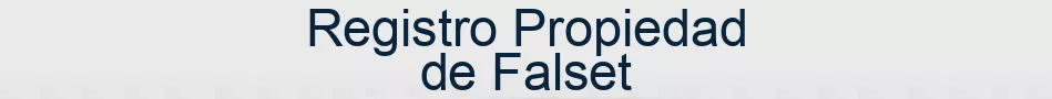 Registro Propiedad de Falset