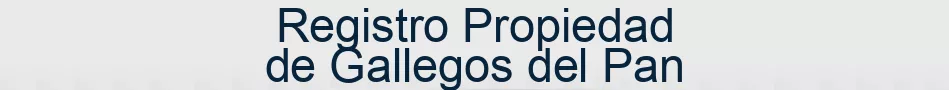 Registro Propiedad de Gallegos del Pan