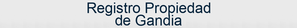 Registro Propiedad de Gandia