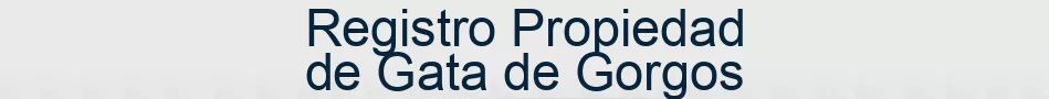 Registro Propiedad de Gata de Gorgos