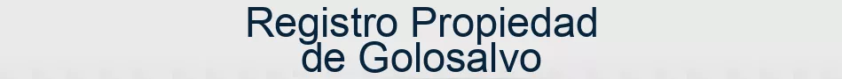 Registro Propiedad de Golosalvo