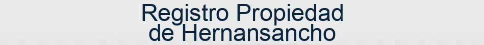 Registro Propiedad de Hernansancho