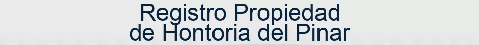 Registro Propiedad de Hontoria del Pinar