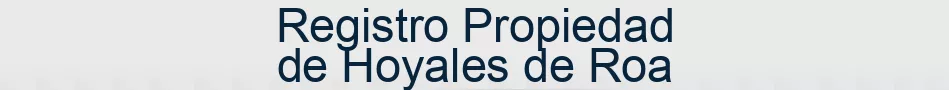 Registro Propiedad de Hoyales de Roa