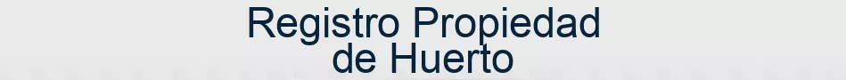 Registro Propiedad de Huerto