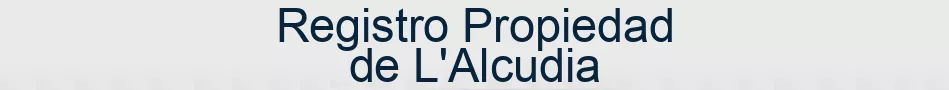 Registro Propiedad de L'Alcudia