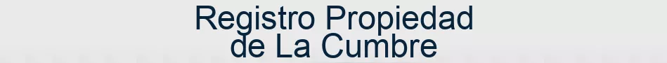 Registro Propiedad de La Cumbre