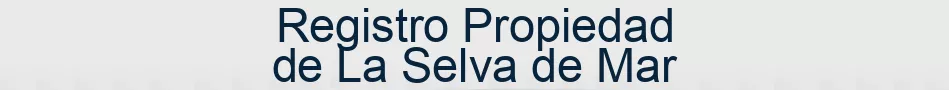 Registro Propiedad de La Selva de Mar