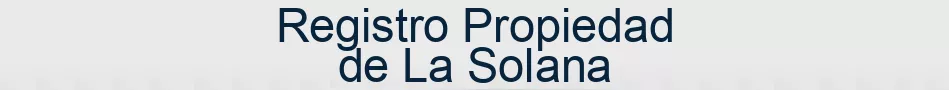 Registro Propiedad de La Solana