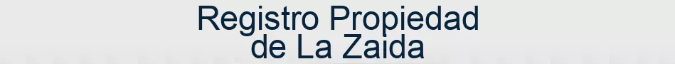 Registro Propiedad de La Zaida