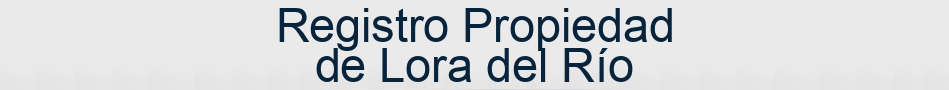 Registro Propiedad de Lora del Río