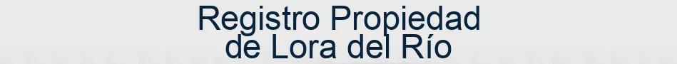 Registro Propiedad de Lora del Río