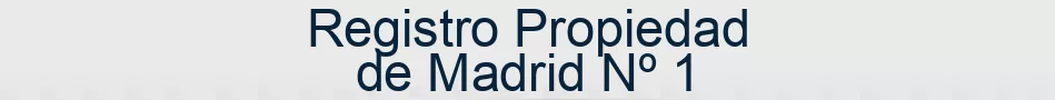 Registro Propiedad de Madrid Nº 1