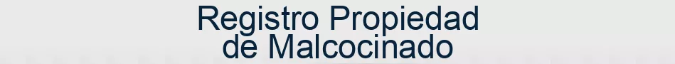 Registro Propiedad de Malcocinado