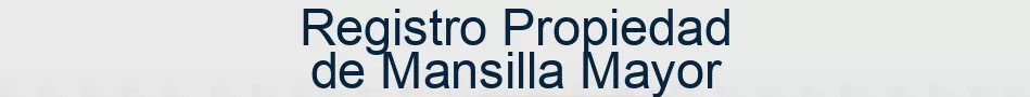 Registro Propiedad de Mansilla Mayor