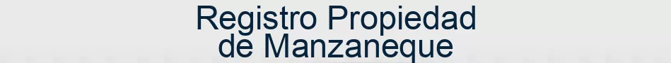 Registro Propiedad de Manzaneque