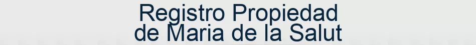 Registro Propiedad de Maria de la Salut