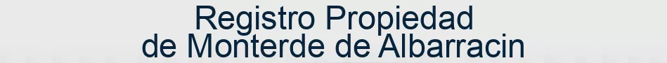 Registro Propiedad de Monterde de Albarracin