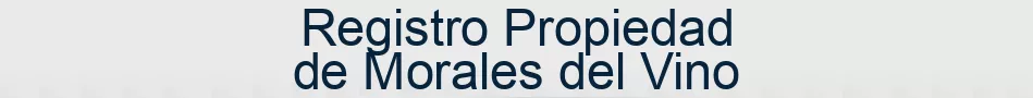 Registro Propiedad de Morales del Vino