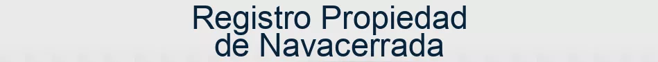 Registro Propiedad de Navacerrada