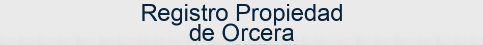 Registro Propiedad de Orcera