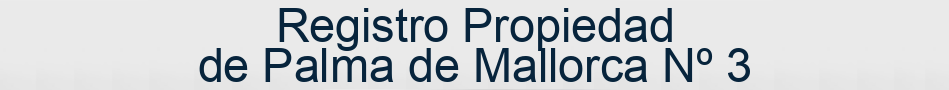 Registro Propiedad de Palma de Mallorca Nº 3