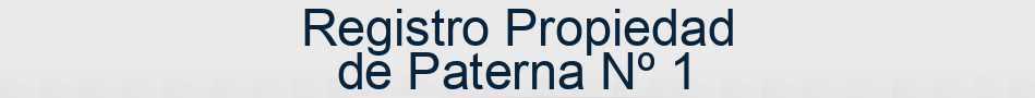 Registro Propiedad de Paterna Nº 1