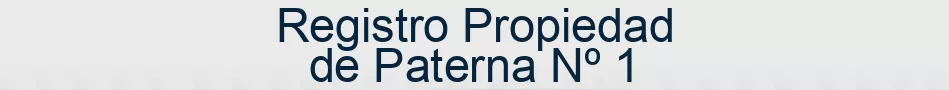 Registro Propiedad de Paterna Nº 1