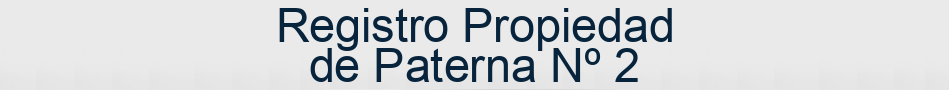 Registro Propiedad de Paterna Nº 2