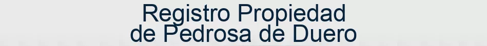 Registro Propiedad de Pedrosa de Duero