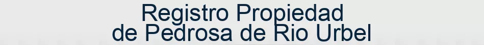 Registro Propiedad de Pedrosa de Rio Urbel