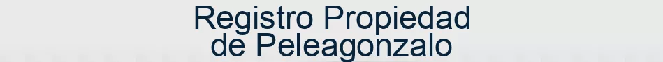 Registro Propiedad de Peleagonzalo