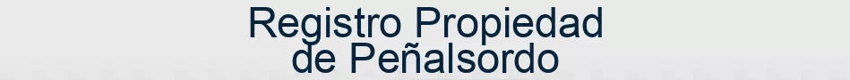 Registro Propiedad de Peñalsordo
