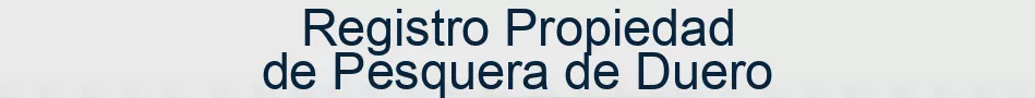 Registro Propiedad de Pesquera de Duero