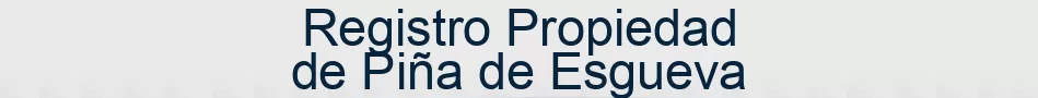 Registro Propiedad de Piña de Esgueva